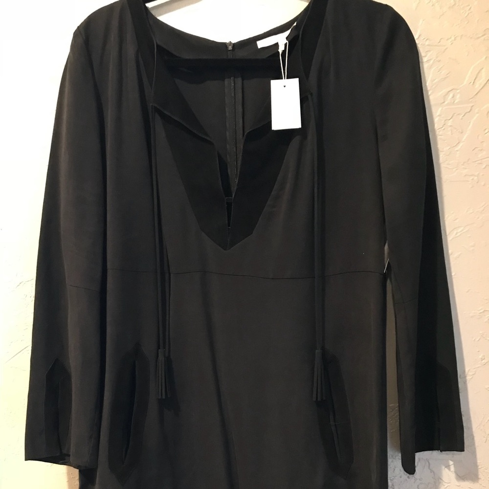 LBD with suede and tassel details